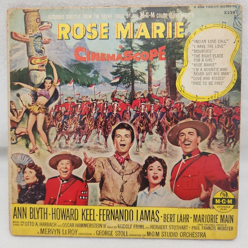 Record 45 rpm 2 EP with picture sleeve Rose Marie MGM Greatest Musicals